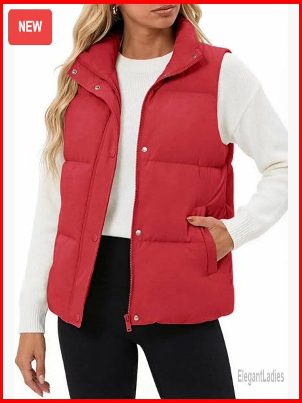 Women's Puffer Duck Down Vest Zip Up Stand Collar Winter Quilted Padded